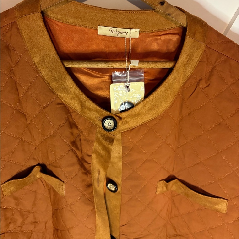 Women's Quilted Orange Jacket SIZE XL NWT - Picture 5 of 11
